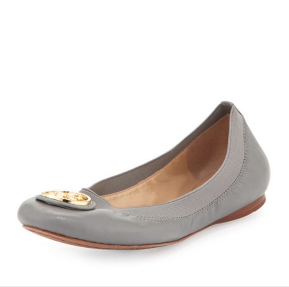 Tory Burch Caroline 2 ballet flats ~ Grey size 7 - Picture 2 of 16